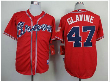 Atlanta Braves #47 Tom Glavine Red Cool Base Stitched Baseball Jersey Atlanta Braves #47 Tom Glavine Red Cool Base Stitched Baseball Jersey