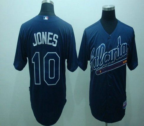 MLB Jerseys Atlanta Braves 10# Jones blue jersyes MLB Jerseys Atlanta Braves 10# Jones blue jersyes