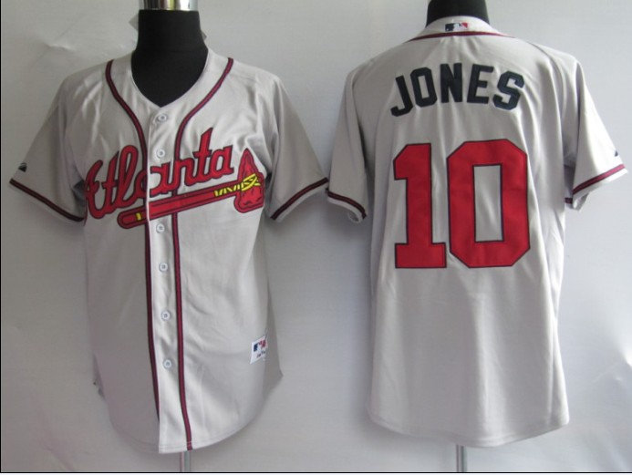 MLB Jerseys Atlanta Braves 10# Jones grey MLB Jerseys Atlanta Braves 10# Jones grey