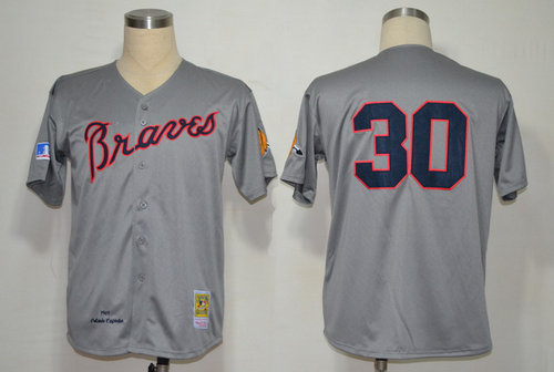 MLB Jerseys Atlanta Braves 30 Grey Cool Base MLB Jerseys Atlanta Braves 30 Grey Cool Base