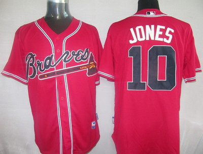 MLB Atlanta Braves 10 Jones RED