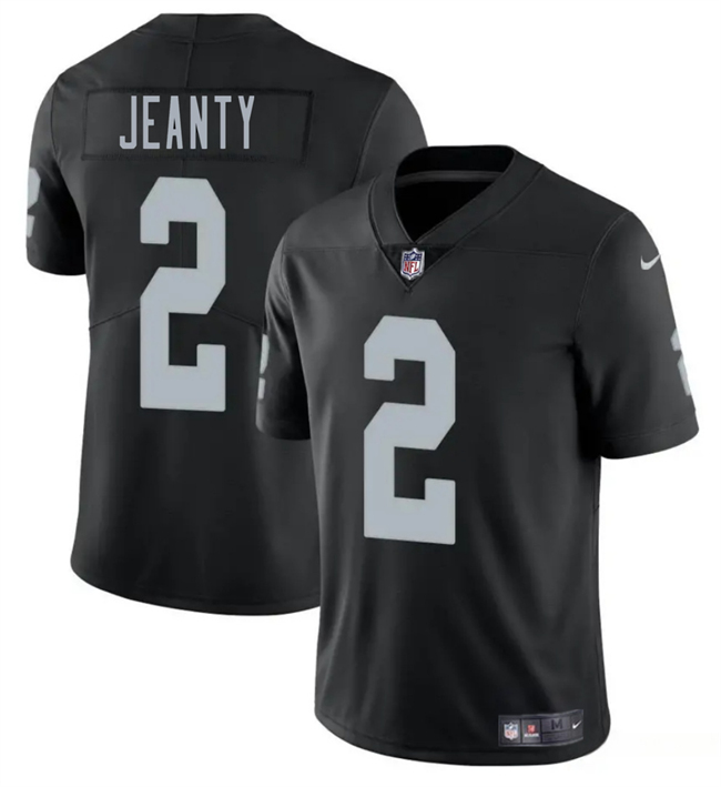 Men's Las Vegas Raiders #2 Ashton Jeanty Black 2025 Draft Vapor Untouchable Limited Stitched Football ebjerseys.com