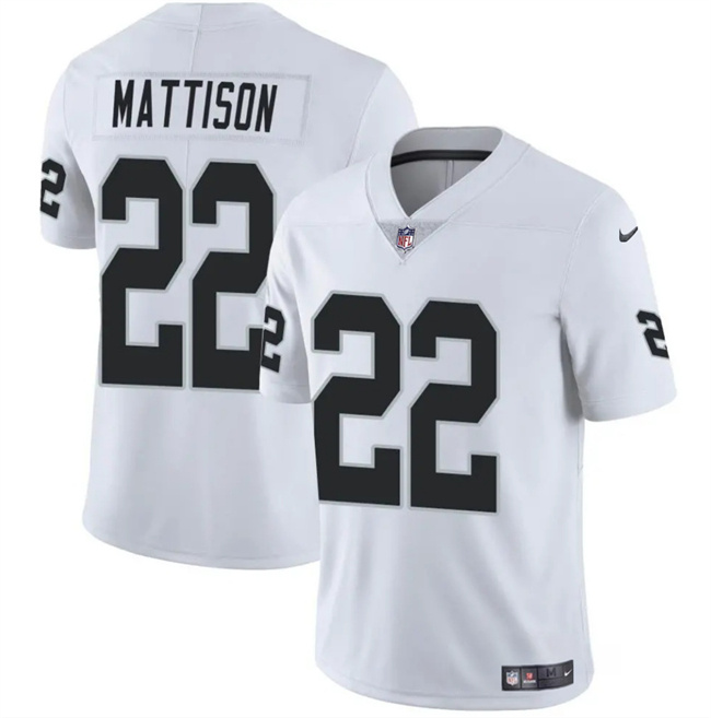 Men's Las Vegas Raiders #22 Alexander Mattison White 2024 Vapor Stitched Football Jersey Men's Las Vegas Raiders #22 Alexander Mattison White 2024 Vapor Stitched Football Jersey