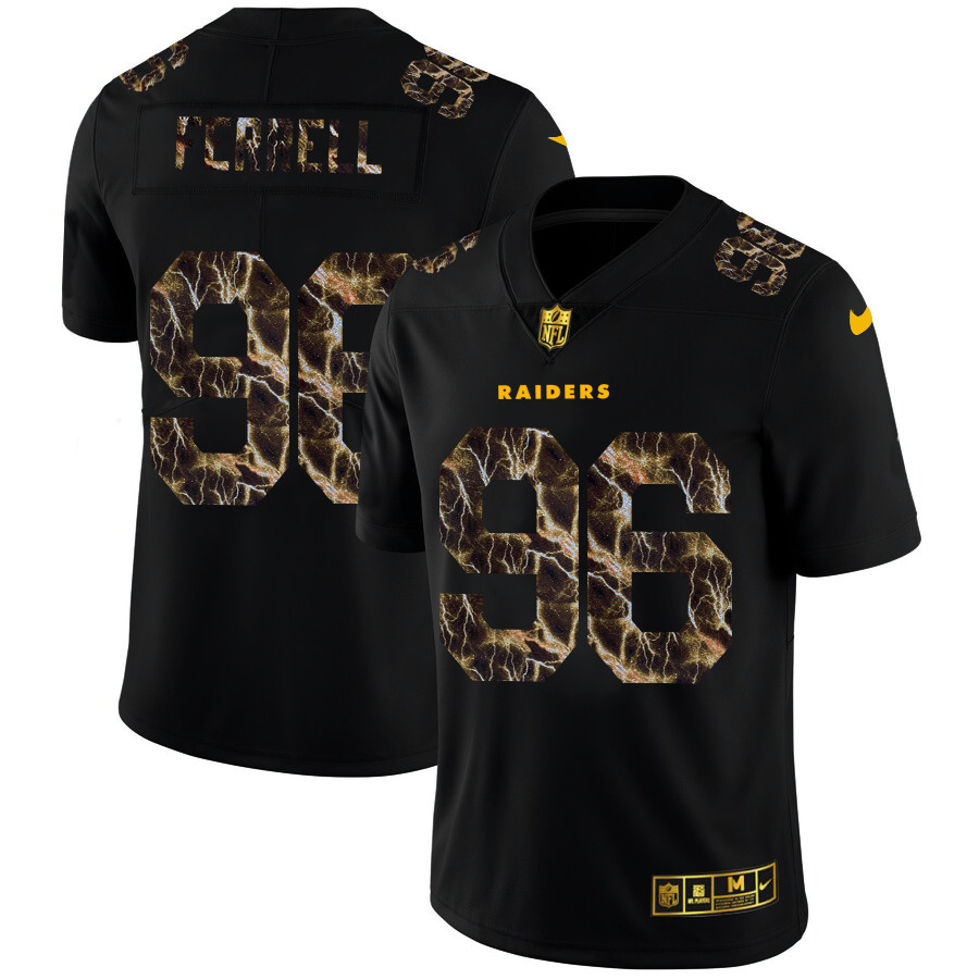 Las Vegas Raiders #96 Clelin Ferrell Men's Black Nike Flocked Lightning Vapor Limited NFL Jersey Las Vegas Raiders #96 Clelin Ferrell Men's Black Nike Flocked Lightning Vapor Limited NFL Jersey