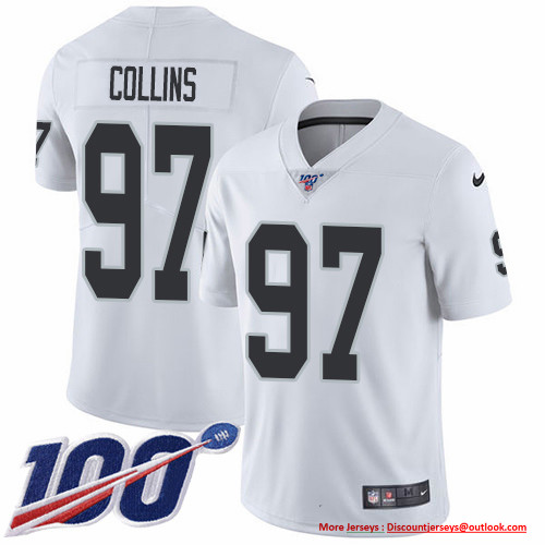 Nike Raiders #97 Maliek Collins White Men's Stitched NFL 100th Season Vapor Untouchable Limited Jersey