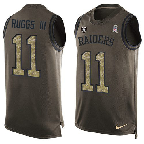 Nike Raiders #11 Henry Ruggs III Green Men's Stitched NFL Limited Salute To Service Tank Top Jersey Nike Raiders #11 Henry Ruggs III Green Men's Stitched NFL Limited Salute To Service Tank Top Jersey