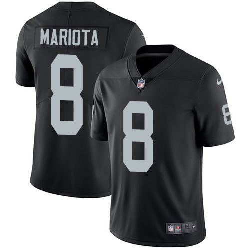 Nike Raiders #8 Marcus Mariota Black Team Color Men's Stitched NFL Vapor Untouchable Limited Jersey Nike Raiders #8 Marcus Mariota Black Team Color Men's Stitched NFL Vapor Untouchable Limited Jersey