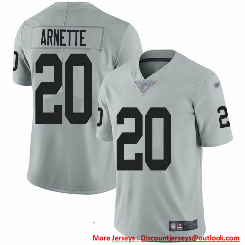 Nike Raiders #20 Damon Arnette Silver Men's Stitched NFL Limited Inverted Legend Jersey