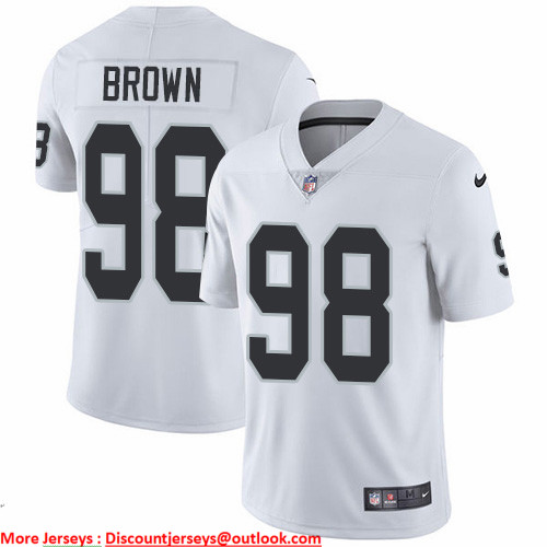 Nike Raiders #98 Trent Brown White Men's Stitched NFL Vapor Untouchable Limited Jersey