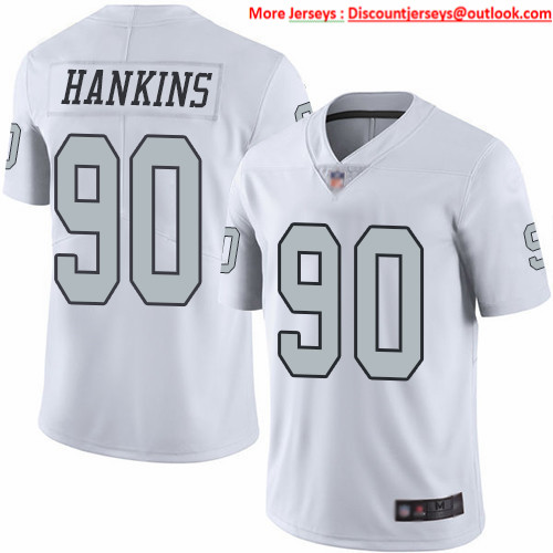 Nike Raiders #90 Johnathan Hankins White Men's Stitched NFL Limited Rush Jersey Nike Raiders #90 Johnathan Hankins White Men's Stitched NFL Limited Rush Jersey