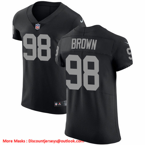 Nike Raiders #98 Trent Brown Black Team Color Men's Stitched NFL Vapor Untouchable Elite Jersey