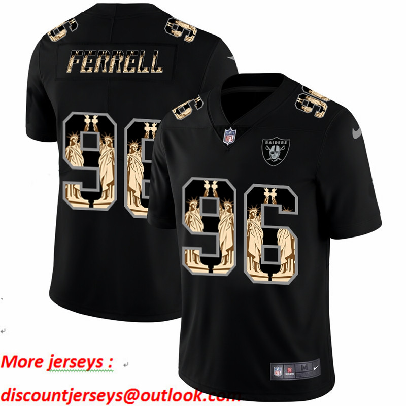 Nike Raiders 96 Clelin Ferrell Black Statue Of Liberty Limited Jersey