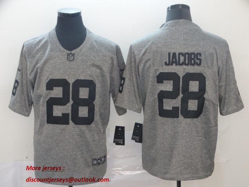 Nike Raiders 28 Josh Jacobs Gray Gridiron Gray Limited Jersey