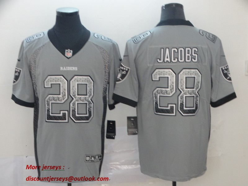 Nike Raiders 28 Josh Jacobs Gray Drift Fashion Limited Jersey
