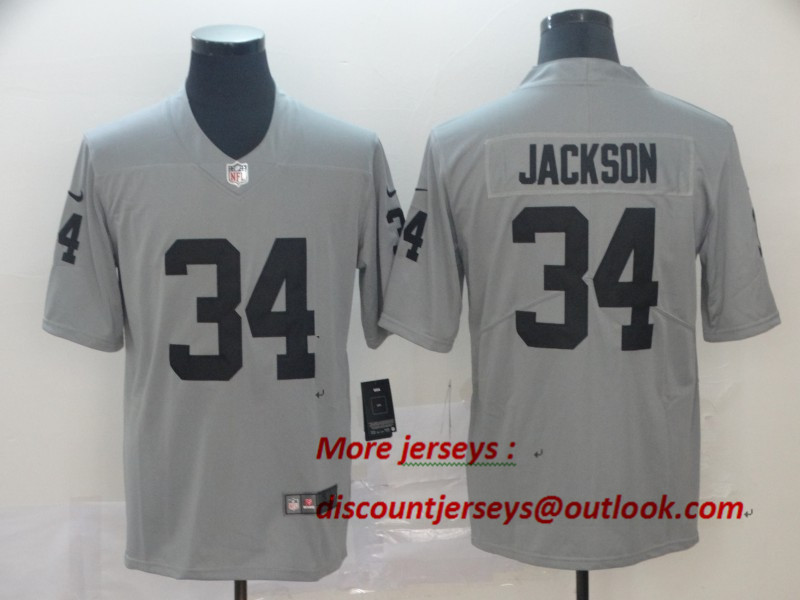 Raiders 34 Bo Jackson Gray Inverted Legend Limited Jersey