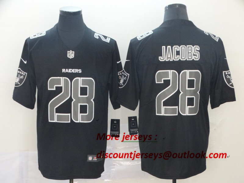 Raiders 28 Josh Jacobs Black Impact Rush Limited Jersey