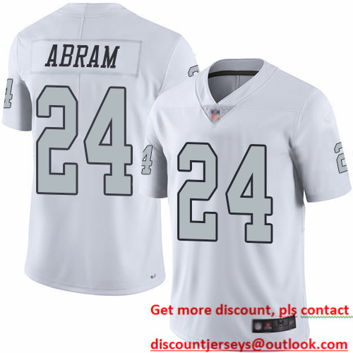 Raiders #24 Johnathan Abram White Men's Stitched Football Limited Rush Jersey