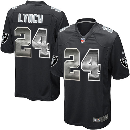 Nike Raiders #24 Marshawn Lynch Black Team Color Men's Stitched NFL Limited Strobe Jersey Nike Raiders #24 Marshawn Lynch Black Team Color Men's Stitched NFL Limited Strobe Jersey