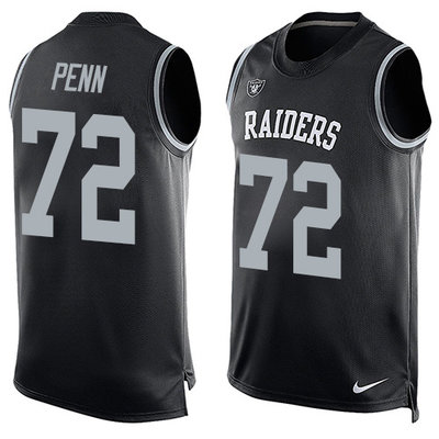 Nike Raiders #72 Donald Penn Black Team Color Men's Stitched NFL Limited Tank Top Jerse