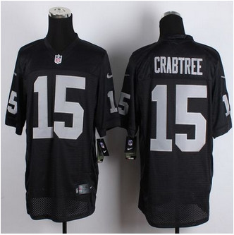 New Oakland Raiders #15 Michael Crabtree Black Team Color Men's Stitched NFL Elite jersey New Oakland Raiders #15 Michael Crabtree Black Team Color Men's Stitched NFL Elite jersey