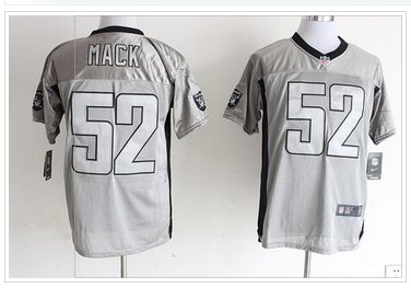 Nike Oakland Raiders #52 Khalil Mack Grey Shadow NFL Elite Jersey Nike Oakland Raiders #52 Khalil Mack Grey Shadow NFL Elite Jersey