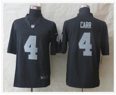 NEW Oakland Raiders #4 Derek Carr Black Team Color NFL Game Jersey