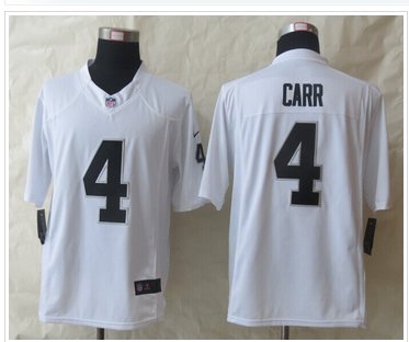 New Oakland Raiders 4 Carr White Limited Jerseys