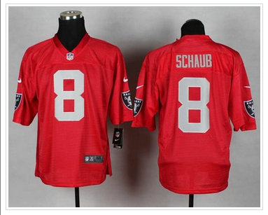 New Oakland Raiders #8 Matt Schaub Red NFL Elite QB Practice Jersey
