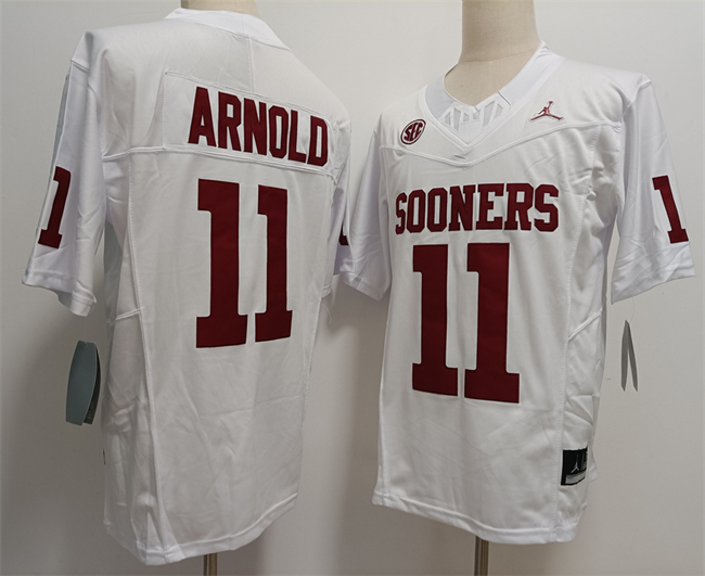 Men's Oklahoma Sooners #11 Jackson Arnold White F.U.S.E Stitched Jersey Men's Oklahoma Sooners #11 Jackson Arnold White F.U.S.E Stitched Jersey