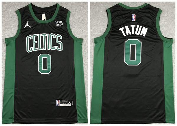 Men's Boston Celtics #0 Jayson Tatum 75th Anniversary Black Stitched Basketball Jersey Men's Boston Celtics #0 Jayson Tatum 75th Anniversary Black Stitched Basketball Jersey