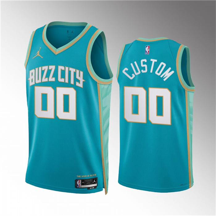 Men's Charlotte Hornets Active Player Custom Teal 2023 24 City Edition Stitched Basketball Jersey