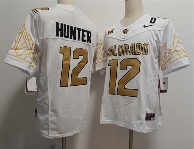 Men's Colorado Buffaloes #12 Travis Hunter White With XII Patch 2024 F.U.S.E Stitched Football Jersey Men's Colorado Buffaloes #12 Travis Hunter White With XII Patch 2024 F.U.S.E Stitched Football Jersey