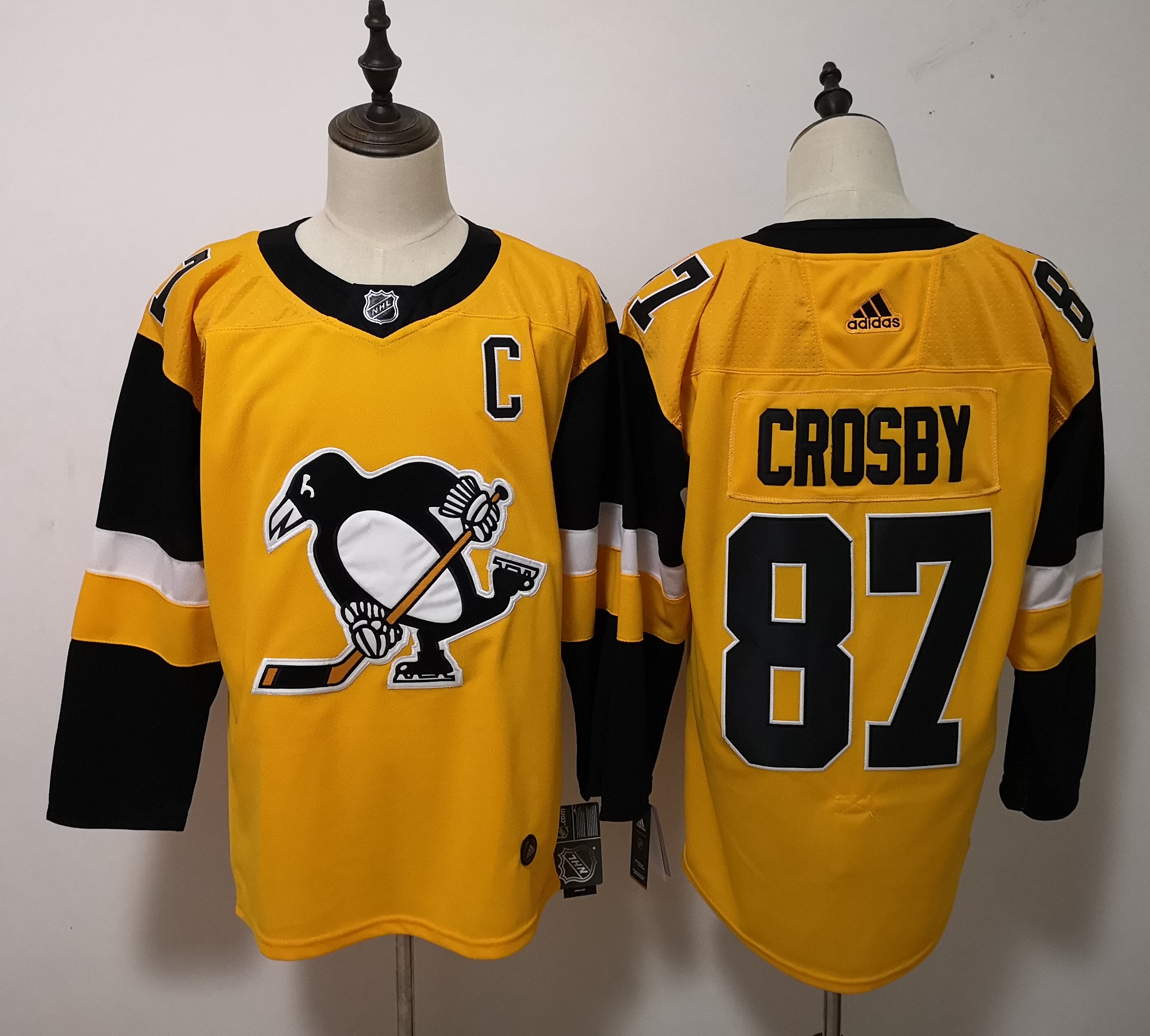 Adidas Penguins #87 Sidney Crosby Yellow Alternate Stitched NHL Jersey Adidas Penguins #87 Sidney Crosby Yellow Alternate Stitched NHL Jersey