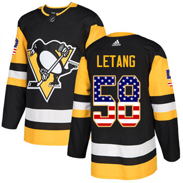 Adidas Penguins #58 Kris Letang Black Home Authentic USA Flag Stitched NHL Jersey Adidas Penguins #58 Kris Letang Black Home Authentic USA Flag Stitched NHL Jersey
