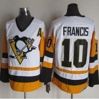 Pittsburgh Penguins #10 Ron Francis White Black CCM Throwback NHL Jersey Pittsburgh Penguins #10 Ron Francis White Black CCM Throwback NHL Jersey