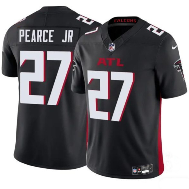 Men's Atlanta Falcons #27 James Pearce Jr Black 2025 Draft F.U.S.E. Vapor Untouchable Limited Stitched Football Jersey Men's Atlanta Falcons #27 James Pearce Jr Black 2025 Draft F.U.S.E. Vapor Untouchable Limited Stitched Football Jersey