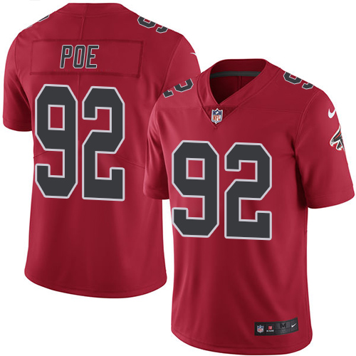 Nike Falcons #92 Dontari Poe Red Men's Stitched NFL Limited Rush Jersey