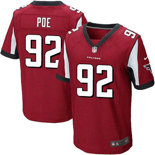 Nike Falcons #92 Dontari Poe Red Team Color Men's Stitched NFL Elite Jersey Nike Falcons #92 Dontari Poe Red Team Color Men's Stitched NFL Elite Jersey