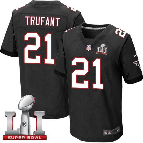 Nike Falcons #21 Desmond Trufant Black Alternate Super Bowl LI 51 Men's Stitched NFL Elite Jersey Nike Falcons #21 Desmond Trufant Black Alternate Super Bowl LI 51 Men's Stitched NFL Elite Jersey