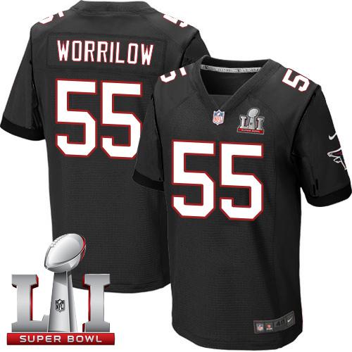 Nike Falcons #55 Paul Worrilow Black Alternate Super Bowl LI 51 Men's Stitched NFL Elite Jersey