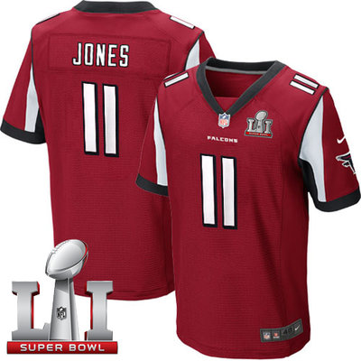 Nike Falcons #11 Julio Jones Red Team Color Super Bowl LI 51 Men's Stitched NFL Elite Jersey Nike Falcons #11 Julio Jones Red Team Color Super Bowl LI 51 Men's Stitched NFL Elite Jersey