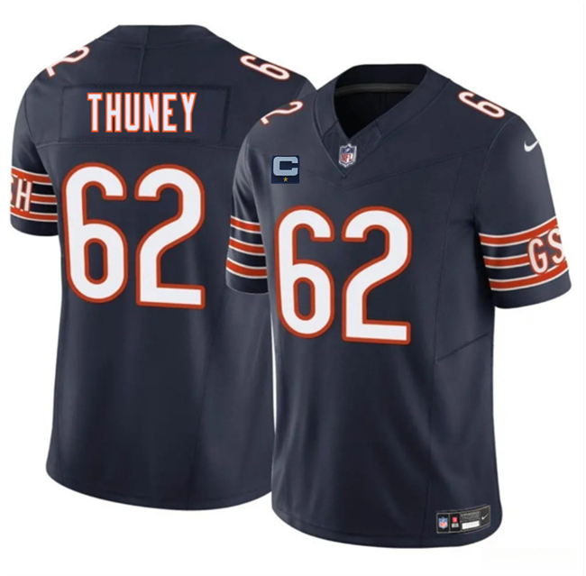 Men's Chicago Bears #62 Joe Thuney Navy 2025 F.U.S.E. With 1-Star C Patch Vapor Untouchable Limited Stitched Football Jersey Men's Chicago Bears #62 Joe Thuney Navy 2025 F.U.S.E. With 1-Star C Patch Vapor Untouchable Limited Stitched Football Jersey