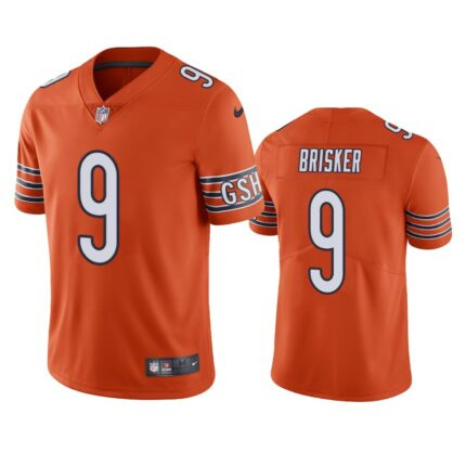 Men's Chicago Bears #9 Jaquan Brisker Orange Vapor untouchable Limited Stitched Jersey Men's Chicago Bears #9 Jaquan Brisker Orange Vapor untouchable Limited Stitched Jersey
