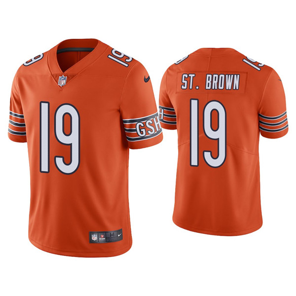 Men's Chicago Bears #19 Equanimeous St. Brown Orange Vapor Untouchable Limited Stitched Jersey Men's Chicago Bears #19 Equanimeous St. Brown Orange Vapor Untouchable Limited Stitched Jersey