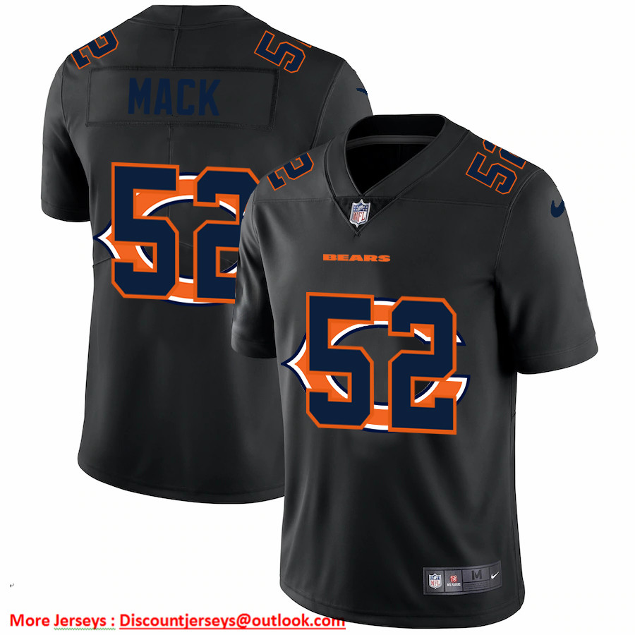 Chicago Bears #52 Khalil Mack Men's Nike Team Logo Dual Overlap Limited NFL Jersey Black