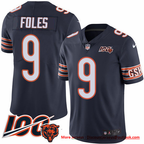 Nike Bears #9 Nick Foles Navy Blue Team Color Men's Stitched NFL 100th Season Vapor Untouchable Limited Jersey