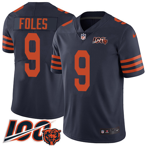 Nike Bears #9 Nick Foles Navy Blue Alternate Men's Stitched NFL 100th Season Vapor Untouchable Limited Jersey Nike Bears #9 Nick Foles Navy Blue Alternate Men's Stitched NFL 100th Season Vapor Untouchable Limited Jersey
