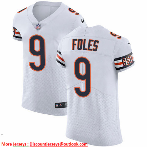 Nike Bears #9 Nick Foles White Men's Stitched NFL New Elite Jersey