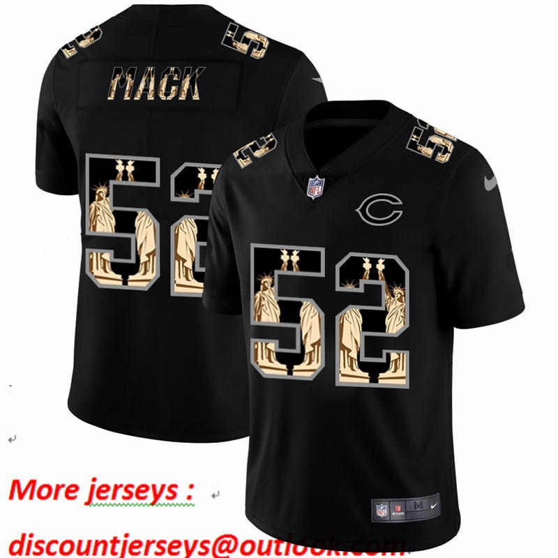 Nike Bears 52 Khalil Mack Black Statue Of Liberty Limited Jersey