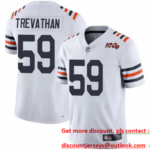 Bears #59 Danny Trevathan White Alternate Men's Stitched Football Vapor Untouchable Limited 100th Season Jersey